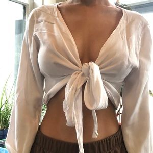 White brandy Melville wrap top